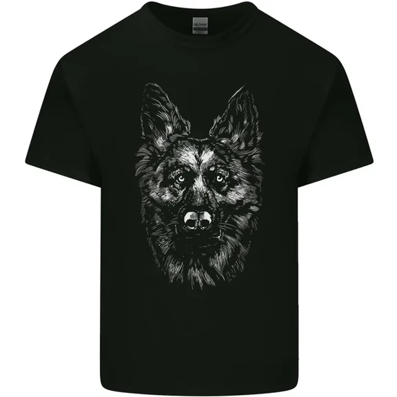 Hot Trending T-Shirt With A Monochrome German Shepherd Alsatian Dog T-Shirt Design Preview Only