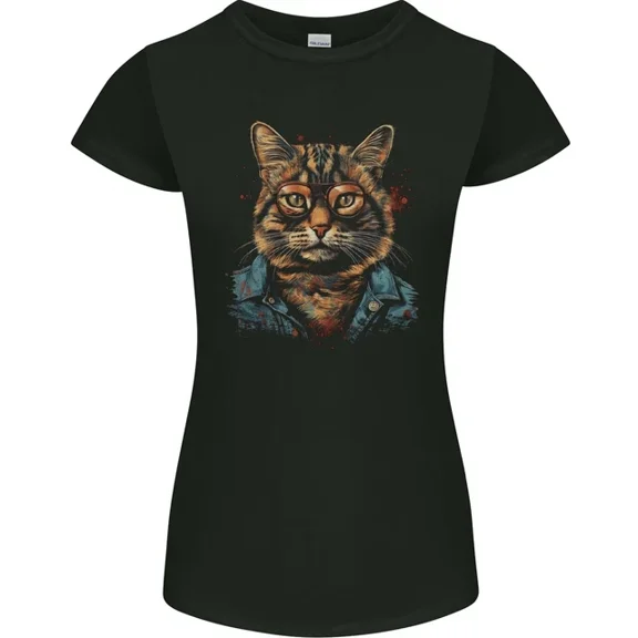 Hot Trending T-Shirt With A Streetwise Cat With Glasses T-Shirt Design Preview Only