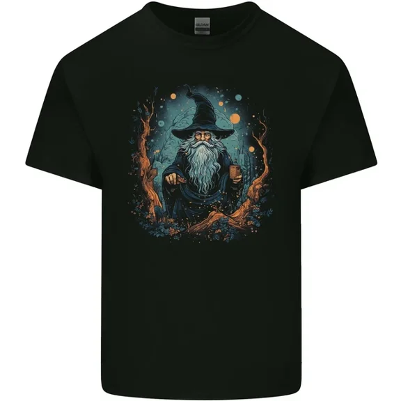 Hot Trending T-Shirt With A Wise Old Wizard Fantasy T-Shirt Design Preview Only