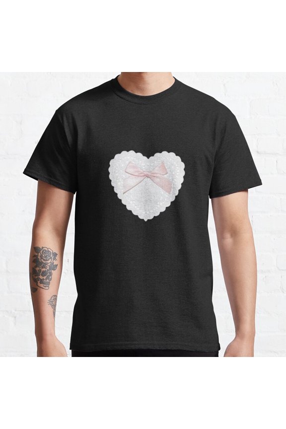 Hot Trending T-Shirt With Aesthetic Pink Bow Design Preview Only