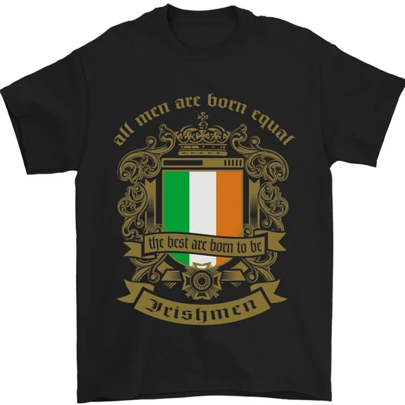 Hot Trending T-Shirt With All Men Are Born Equal Irish Ireland T-Shirt Design Preview Only