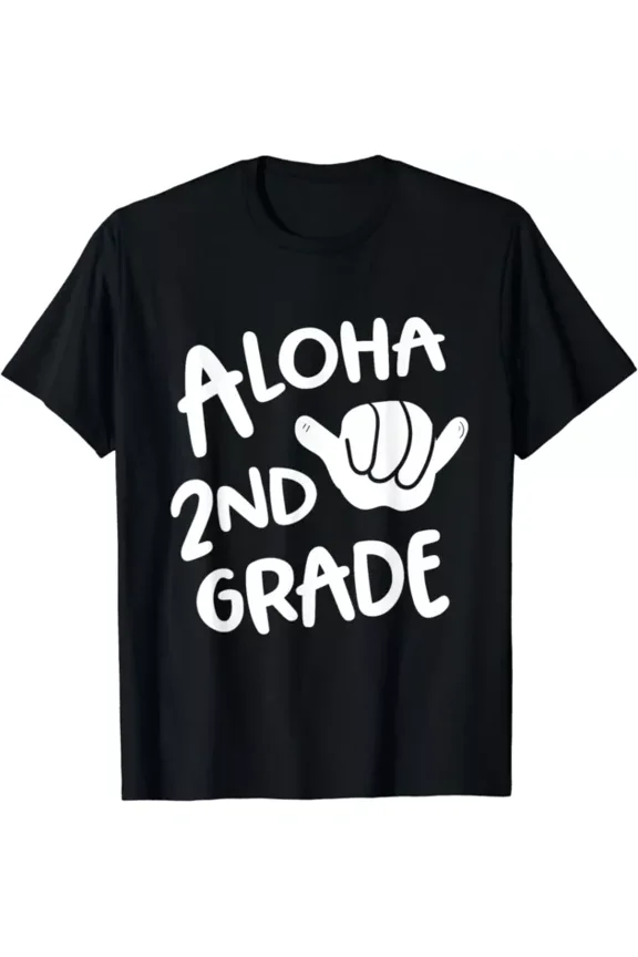 Hot Trending T-Shirt With Aloha 2Nd Grade Back To School Hawaii Shaka Cool Hawaiian Design Preview Only