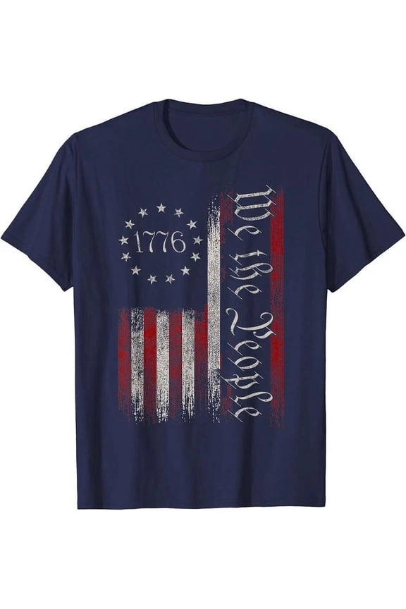 Hot Trending T-Shirt With American Flag Patriotic 1776 We The People Usa Design Preview Only