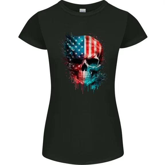Hot Trending T-Shirt With American Flag Usa Biker Motorcycle Veteran T-Shirt Design Preview Only