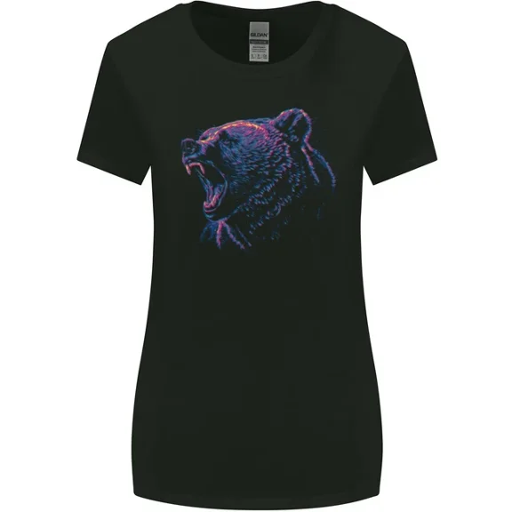 Hot Trending T-Shirt With An Artistic Roaring Grizzly Bear T-Shirt Design Preview Only