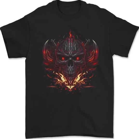 Hot Trending T-Shirt With An Evil Flame Biker Fantasy Heavy Metal T-Shirt Design Preview Only