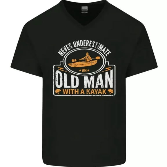 Hot Trending T-Shirt With An Old Man With A Kayak Kayaking Funny T-Shirt Design Preview Only