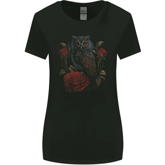 Hot Trending T-Shirt With An Owl With Roses Birds Flowers T-Shirt Design Preview Only