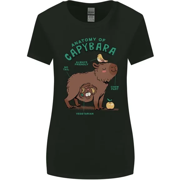 Hot Trending T-Shirt With Anatomy Of A Capybara Funny T-Shirt Design Preview Only