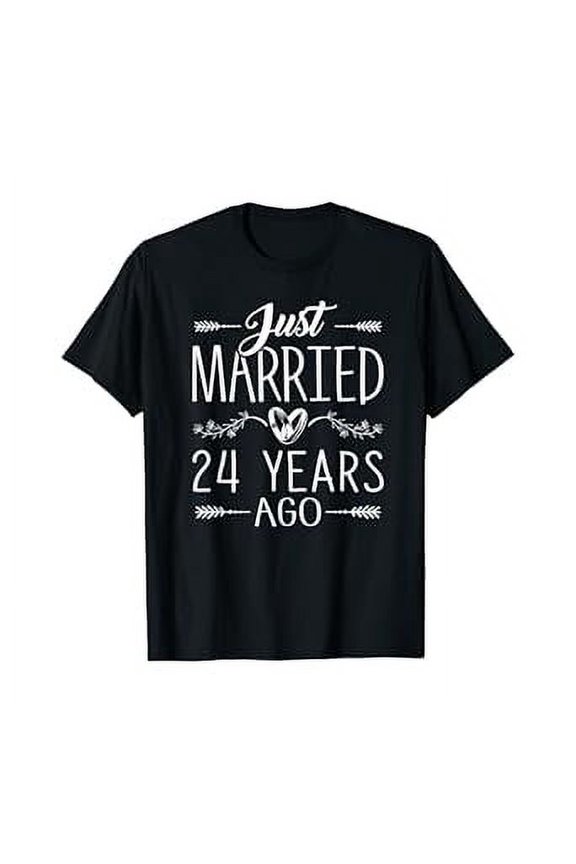Hot Trending T-Shirt With Anniversary Gift 24Th 24 Years Wedding Marriage Couples T-Shirt Design Preview Only