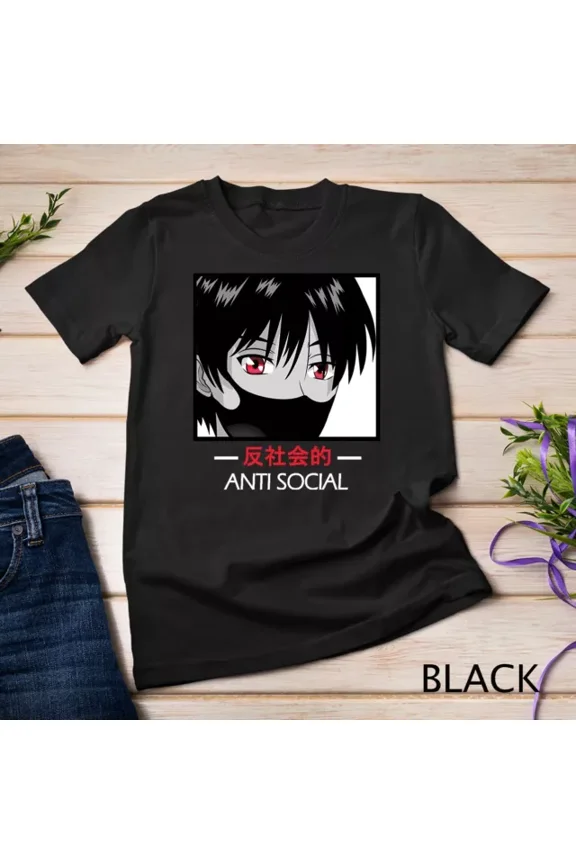 Hot Trending T-Shirt With Anti Social Anime Boy Aesthetic Vaporwave Unisex S-5Xl T-Shirt