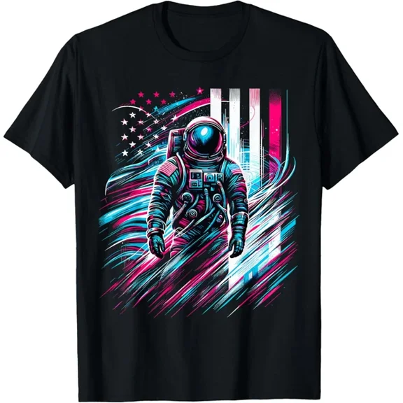 Hot Trending T-Shirt With Astronaut America Usa Flag 4Th Of July T-Shirt Design Preview Only