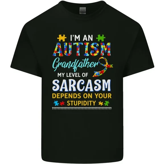 Hot Trending T-Shirt With Autism Grandfathers Day Autistic Asd T-Shirt Design Preview Only