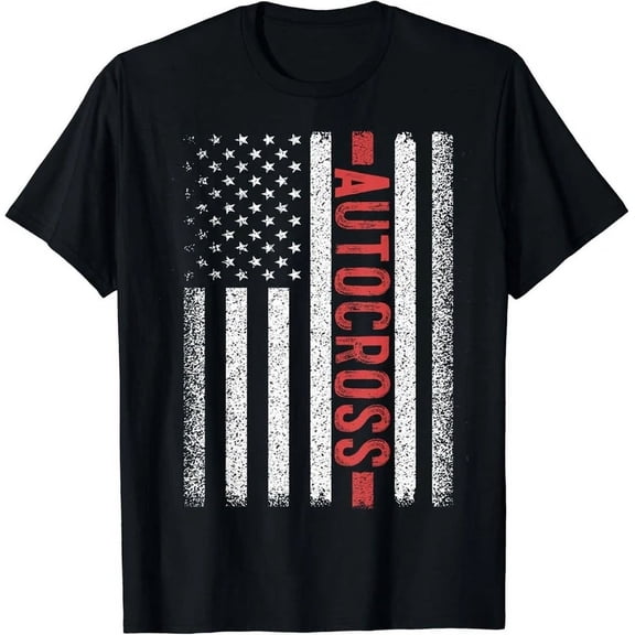 Hot Trending T-Shirt With Autocross American Flag 4Th Of July Solo Auto-X Gifts T-Shirt Design Preview Only