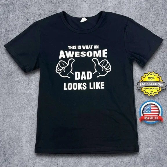 Hot Trending T-Shirt With Awesome Dad T-Shirt Ed Black Funny Fathers Day Gift Tee *Flaw Design Preview Only