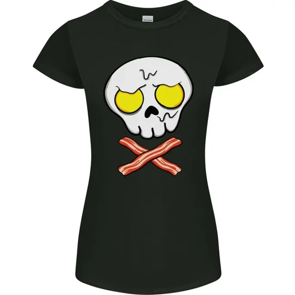 Hot Trending T-Shirt With Bacon & Egg & Crossbones Funny T-Shirt Design Preview Only