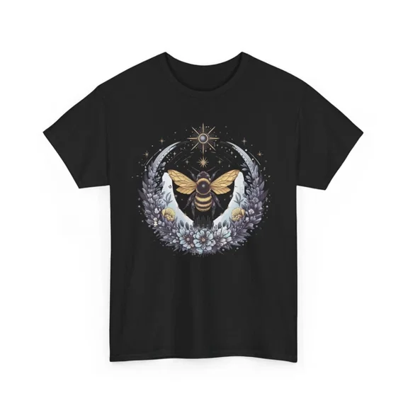 Hot Trending T-Shirt With Bee T-Shirt S-5Xl | Save The Bees Shirt | Honeybee | Celestial Bee Floral Wreath Shirt