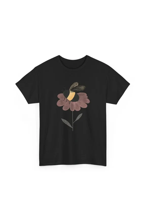 Hot Trending T-Shirt With Bee T-Shirt S-5Xl | Save The Bees Shirt | Honeybee Tee | Bumble Bee Sitting On Flower