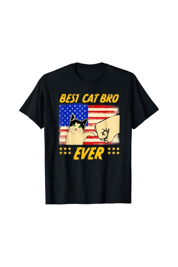 Hot Trending T-Shirt With Best Cat Bro Ever Funny Cat Brother Lil Bro Day Gift