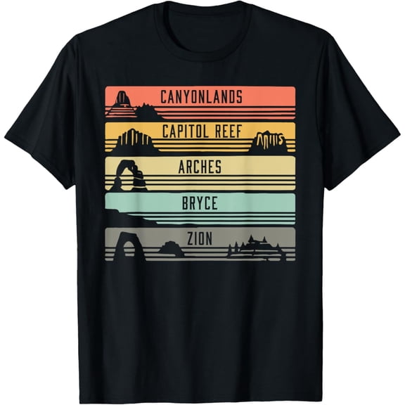 Hot Trending T-Shirt With Big 5 Utah National Parks Shirt Hiking T-Shirt Design Preview Only