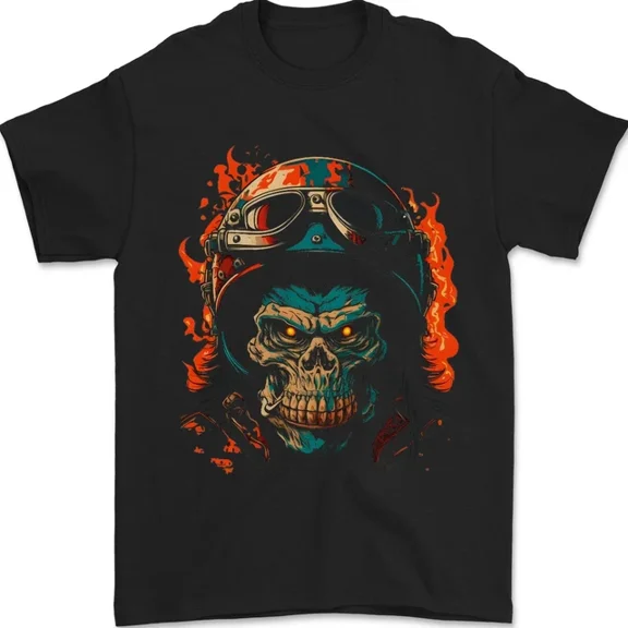 Hot Trending T-Shirt With Biker Gorilla Skull Motorbike Motorcycle T-Shirt Design Preview Only