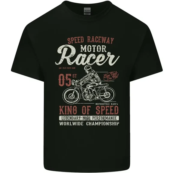 Hot Trending T-Shirt With Biker King Of Speed Motorcycles Cafe Racer T-Shirt Design Preview Only