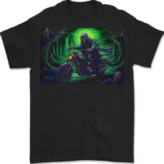 Hot Trending T-Shirt With Biker Motorcycle Motorbike Grim Reaper 11 T-Shirt Design Preview Only
