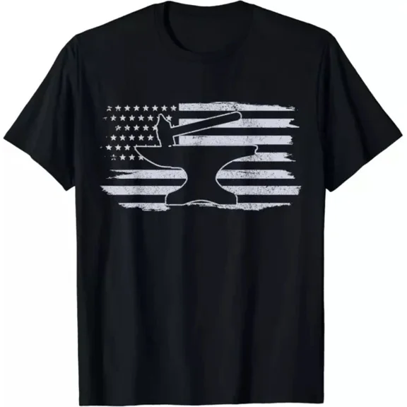 Hot Trending T-Shirt With Blacksmith - Hammer Anvil Usa Flag Knife Maker S L Design Preview Only