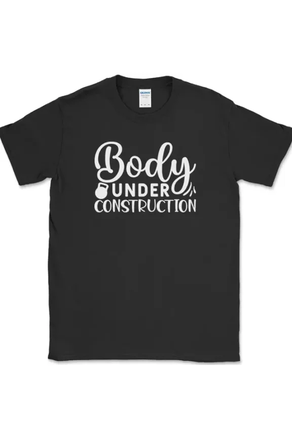 Hot Trending T-Shirt With Body Under Constructionfunny Gym Fitness Lifting Workout Design Preview Only