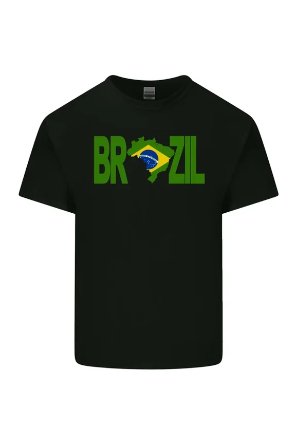 Hot Trending T-Shirt With Brazil Football Brazilian Soccer Flag T-Shirt Design Preview Only