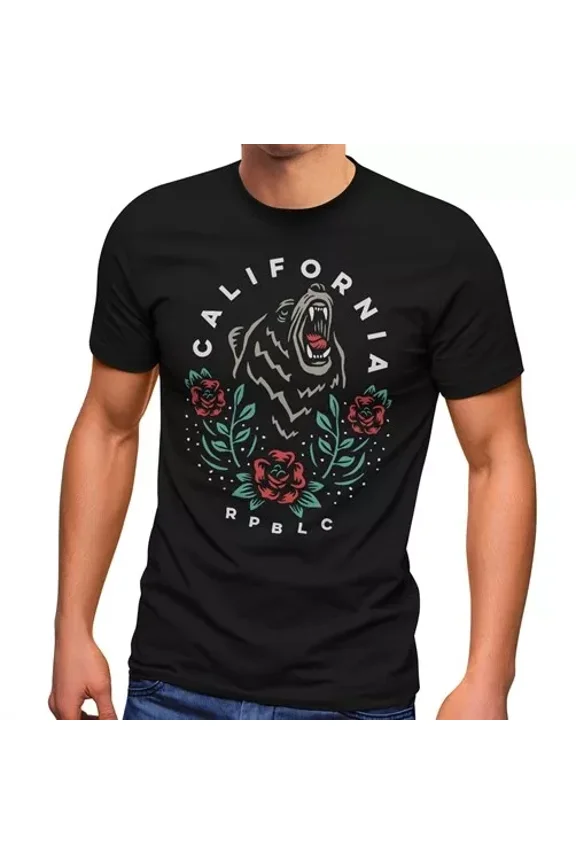Hot Trending T-Shirt With Califonia California Bear Flowers Flowers Fashion Street Style T Design Preview Only