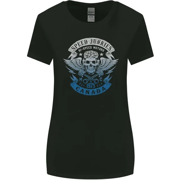 Hot Trending T-Shirt With Canada Speed Junkies Biker Motorcycle T-Shirt Design Preview Only