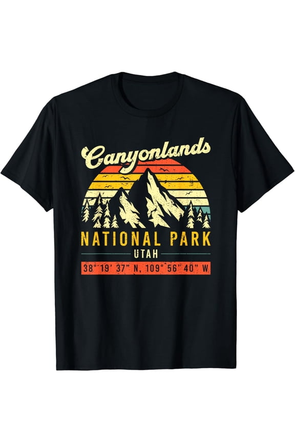 Hot Trending T-Shirt With Canyonlands Vintage Retro Coordinate Utah National Park T-Shirt Design Preview Only