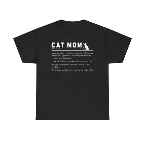 Hot Trending T-Shirt With - Cat Mom Definition Meaning Cats Kitten Lover Mother T-Shirt Tee Gift New