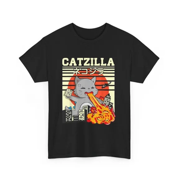 Hot Trending T-Shirt With Catzilla Tshirt S-5Xl | Catzilla Shirt | Catzilla T-Shirt S-5Xl | Black Cat Shirt C