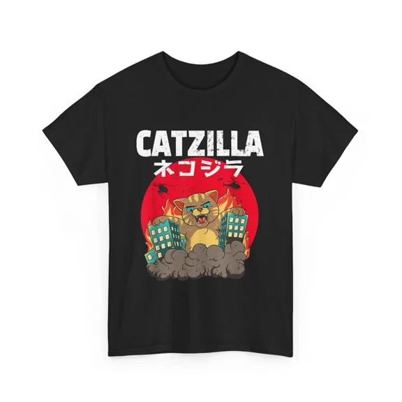 Hot Trending T-Shirt With Catzilla Tshirt S-5Xl | Catzilla Shirt | Catzilla T-Shirt S-5Xl | Black Cat Shirt I