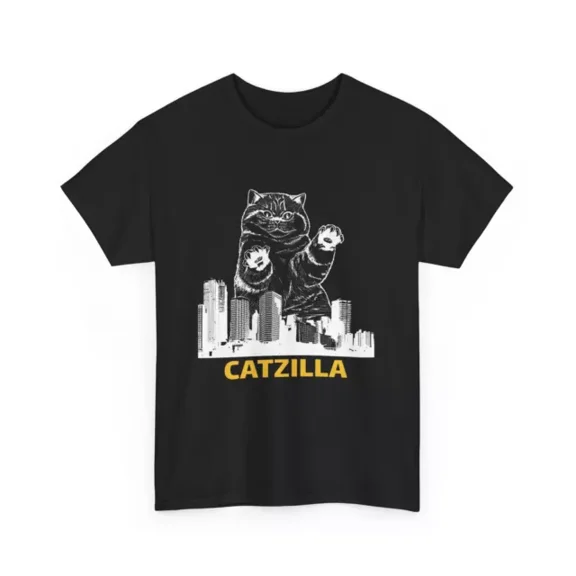 Hot Trending T-Shirt With Catzilla Tshirt S-5Xl | Catzilla Shirt | Catzilla T-Shirt S-5Xl | Black Cat Shirt J