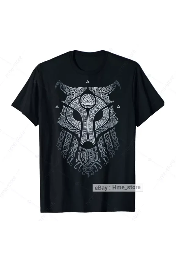 Hot Trending T-Shirt With Celtic Fenrir Viking Wolf Of Odin T-Shirt Norse Nordic Odinism Mythology Tee