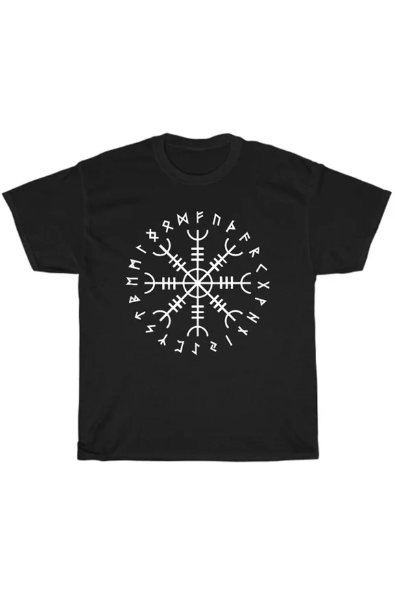 Hot Trending T-Shirt With Celtic Lucky Charm Viking Compass Vegvisir Norse Mythology T-Shirt Unisex Gift