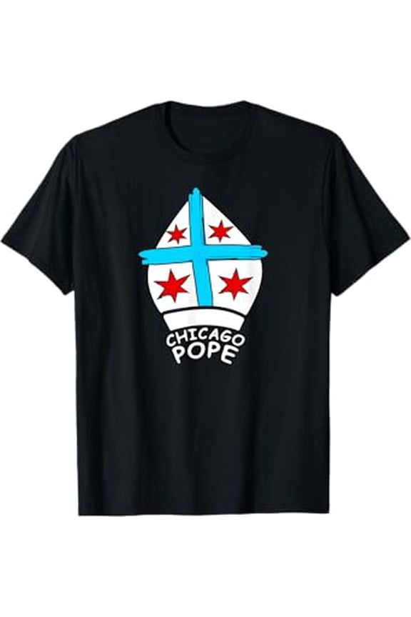 Hot Trending T-Shirt With Chicago Flag Pope Hatpope Da Pontiff T-Shirt Design Preview Only