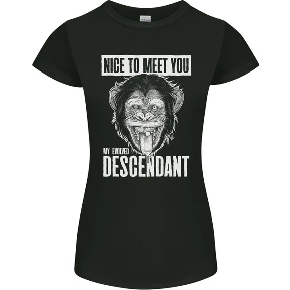 Hot Trending T-Shirt With Chimp Evolved Descendant Funny Monkey Ape T-Shirt Design Preview Only