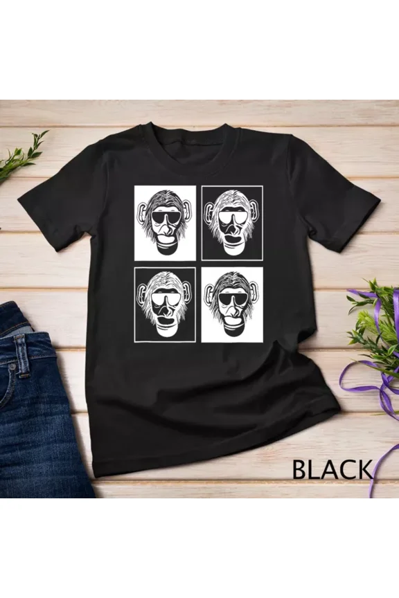 Hot Trending T-Shirt With Chimpanzee Sunglasses Square Monkey Unisex S-5Xl T-Shirt