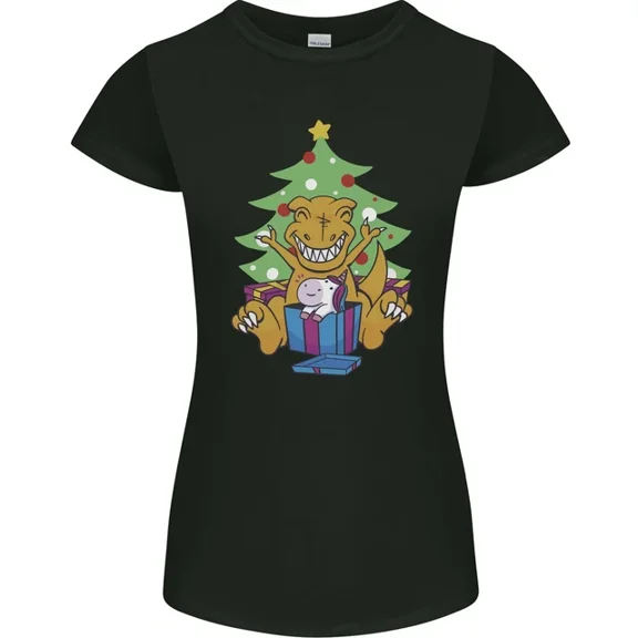 Hot Trending T-Shirt With Christmas T-Rex & Unicorn Funny Xmas Gift T-Shirt Design Preview Only