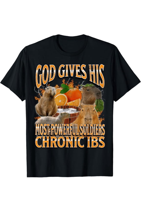 Hot Trending T-Shirt With Chronic Ibs Funny Capybara Bootleg Y2K Graphic T-Shirt Design Preview Only