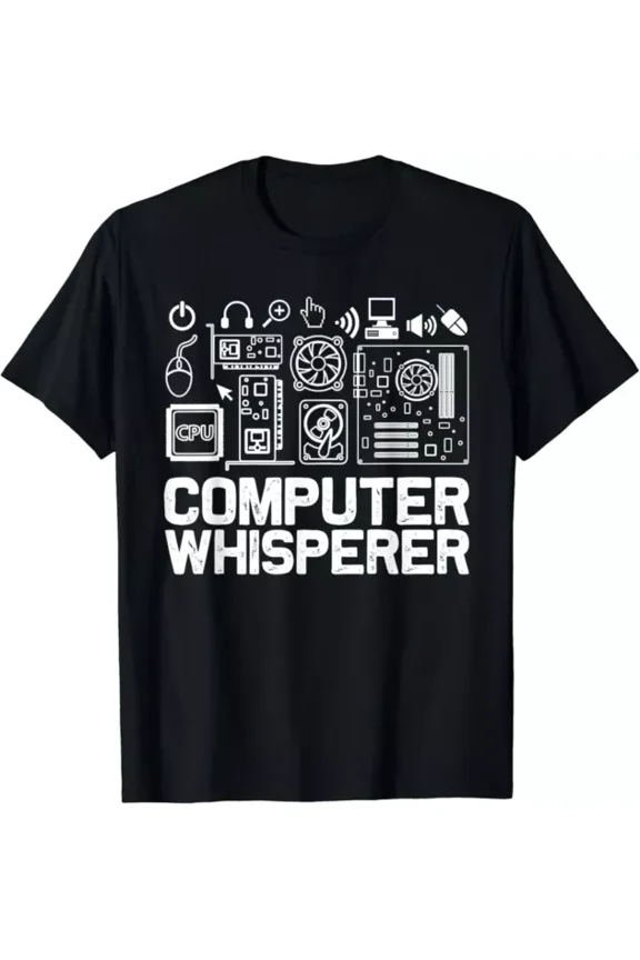 Hot Trending T-Shirt With Computer Whisperer It Tech Support Nerds Geek Design Preview Only