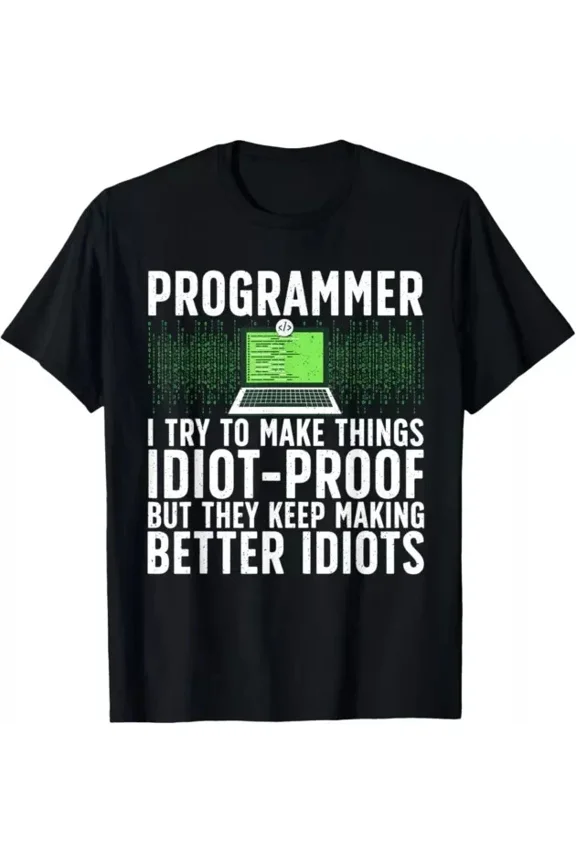 Hot Trending T-Shirt With Cool Computer Programmer For Men Women Science Coding Lovers Design Preview Only