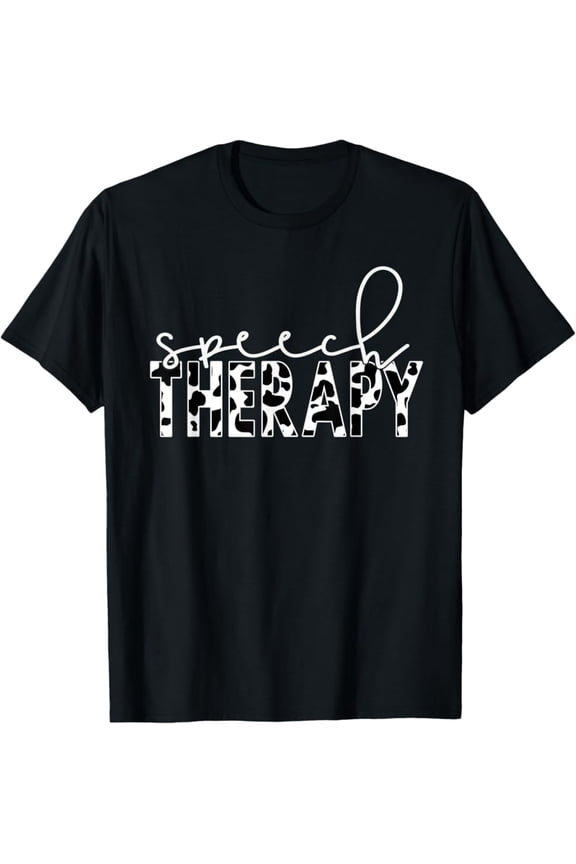 Hot Trending T-Shirt With Cow Print Speech Therapy Slpa Or Ccc-Slp Therapist Design Preview Only