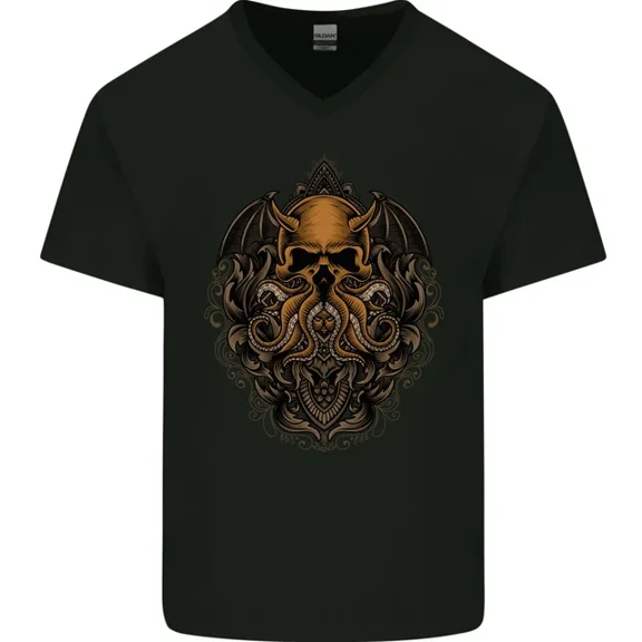 Hot Trending T-Shirt With Cthulhu Octopus Kraken Devil Demon T-Shirt Design Preview Only