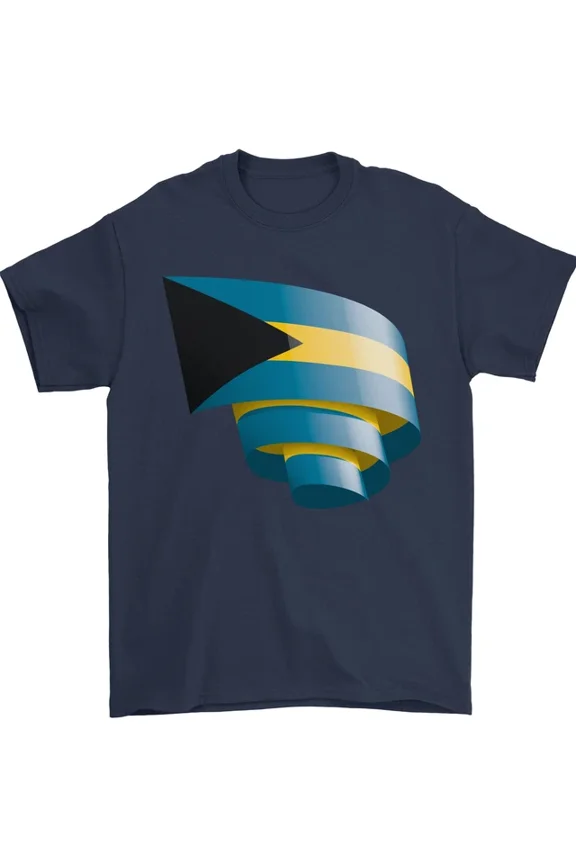 Hot Trending T-Shirt With Curled Bahamas Flag Bahamians Day Football T-Shirt Design Preview Only