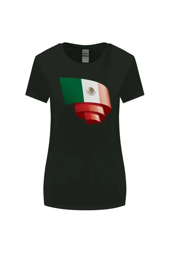 Hot Trending T-Shirt With Curled Mexico Flag Mexican Day Football T-Shirt Design Preview Only